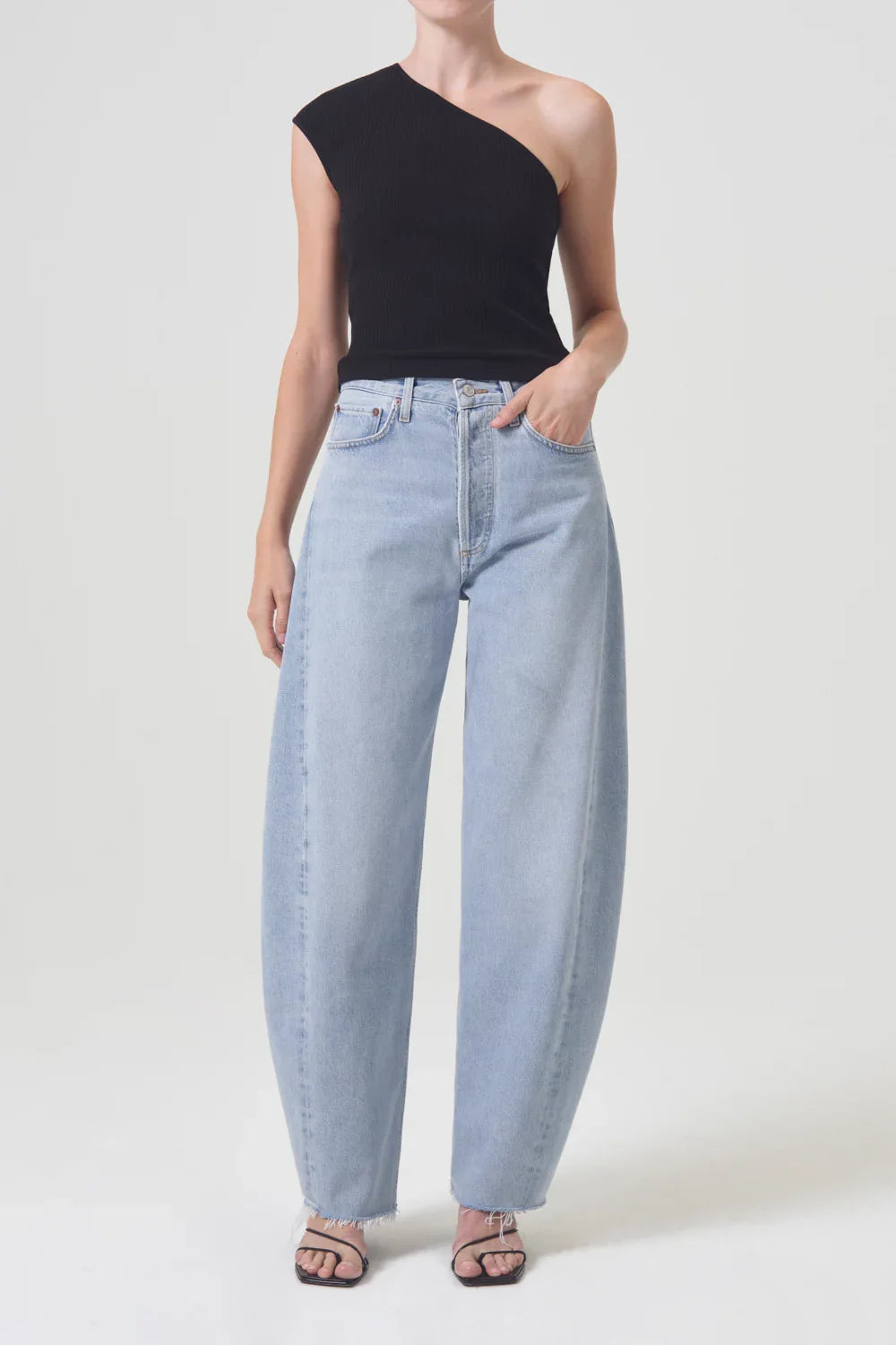 Luna High Rise Pieced Taper Pants Agolde   