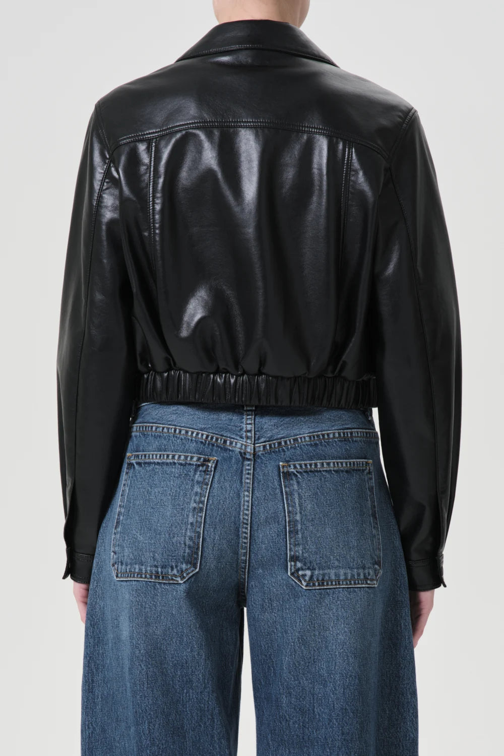 Shoreditch Ski Club x AGOLDE Essie Recycled Leather Cropped Jacket Jackets & Coats Agolde