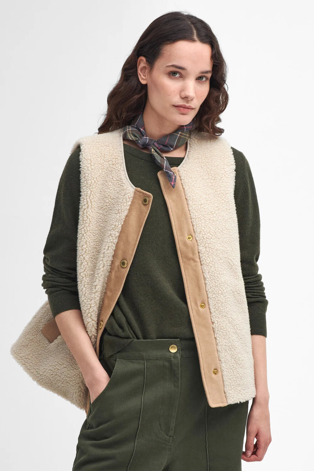 Barbour Dulsie Teddy Liner Women s XS Ecru Ancient