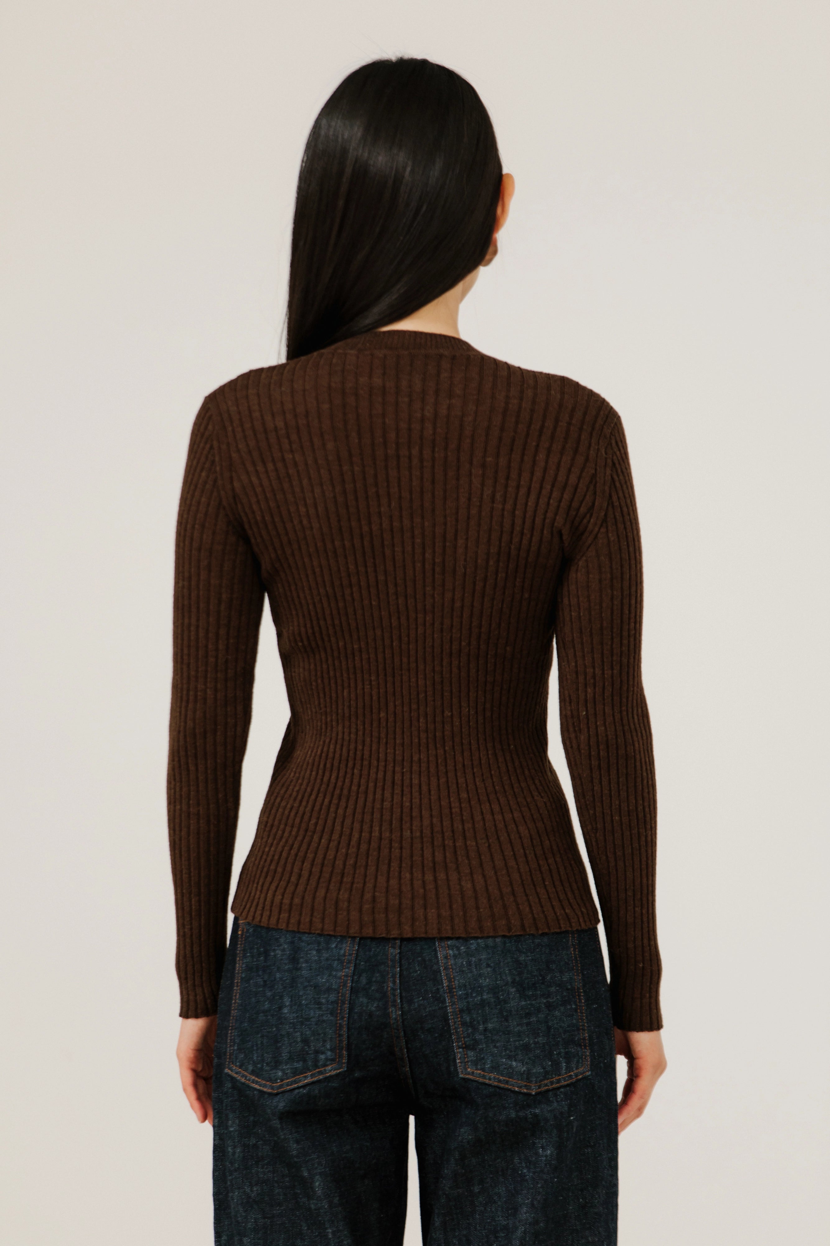 Fine Knit Rib Top Sweaters & Knits Bare Knitwear