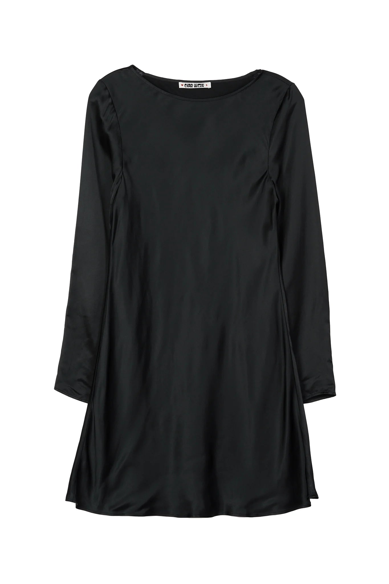 Patrice Black Satin Mini Dress Dresses Ciao Lucia