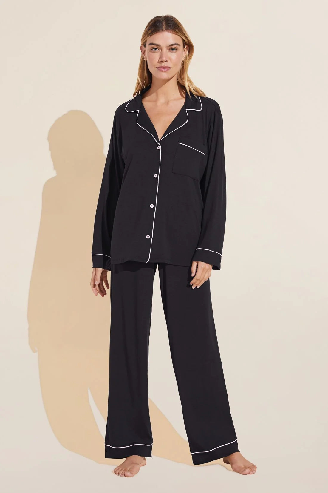 Eberjey Gisele The Long Pj Set BLACK SORBET PINK XS