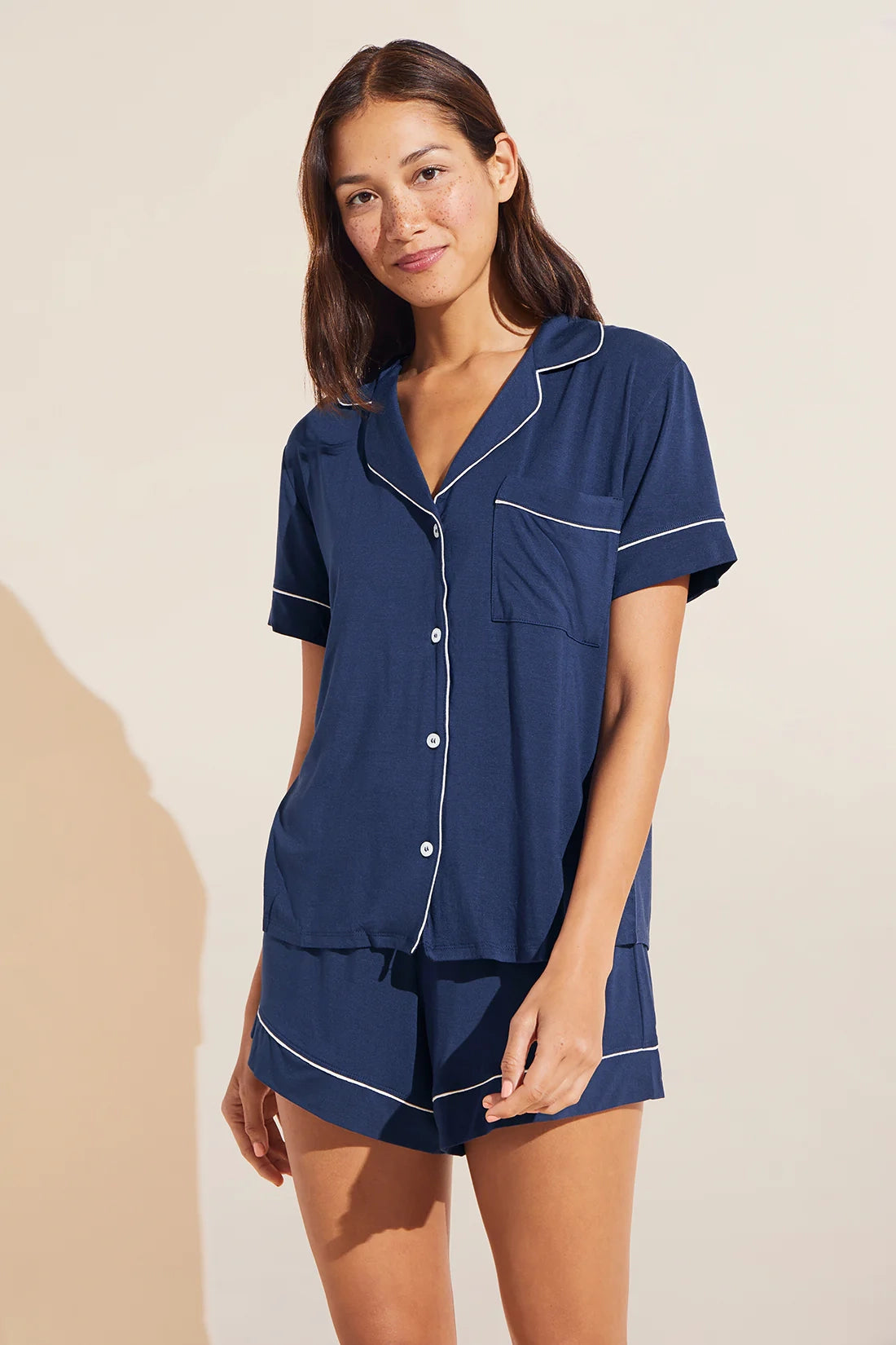 Eberjey Gisele Relaxed Short PJ Set Blue Size L Shopbop