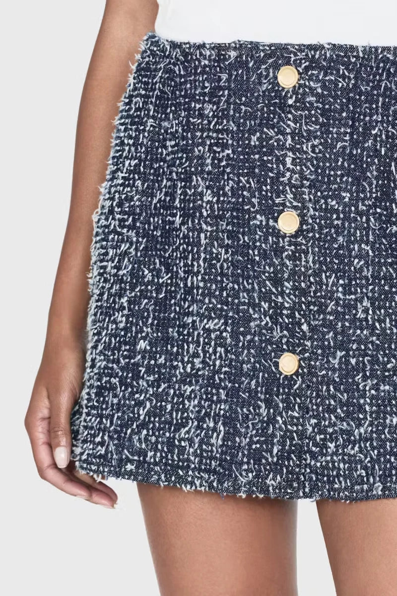Denim Boucle Skirt Skirts FRAME