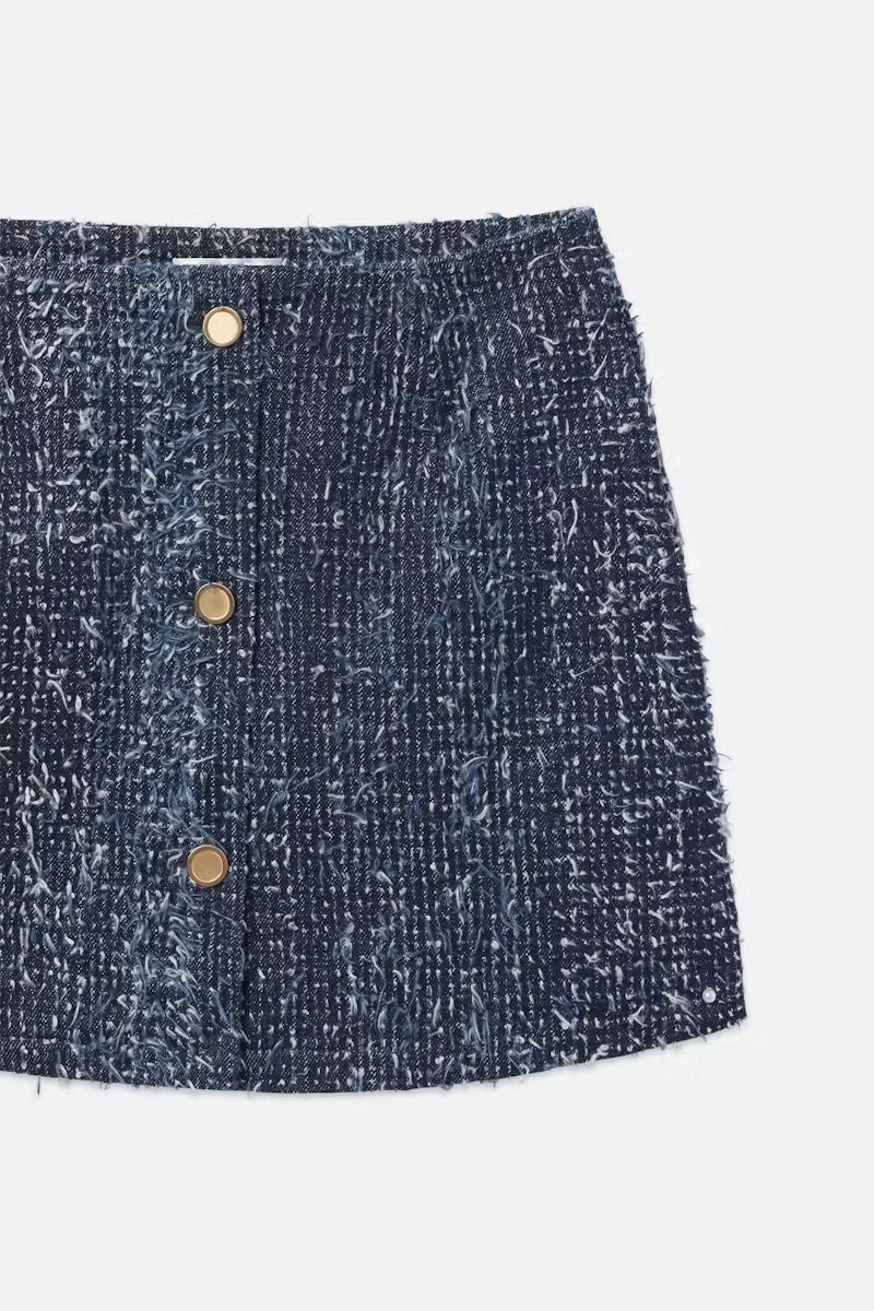 Denim Boucle Skirt Skirts FRAME