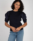 Pleated Puff Sleeve Tee T-Shirts FRAME   