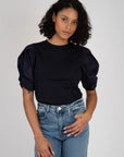 Pleated Puff Sleeve Tee T-Shirts FRAME   