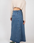 Overdyed Cutline Denim Maxi Skirt Skirts & Dresses Ganni   