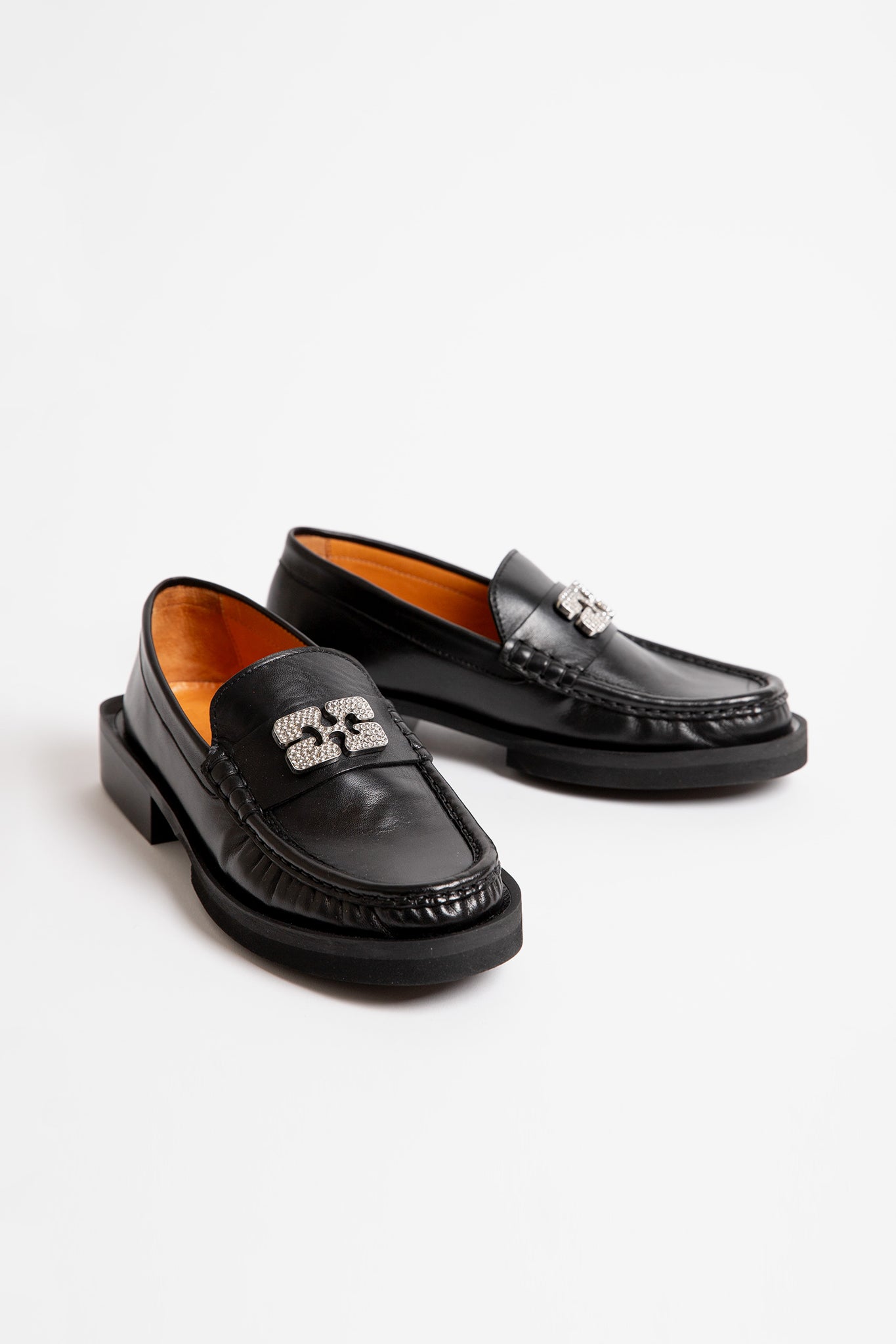 Rhinestone Logo Loafers
