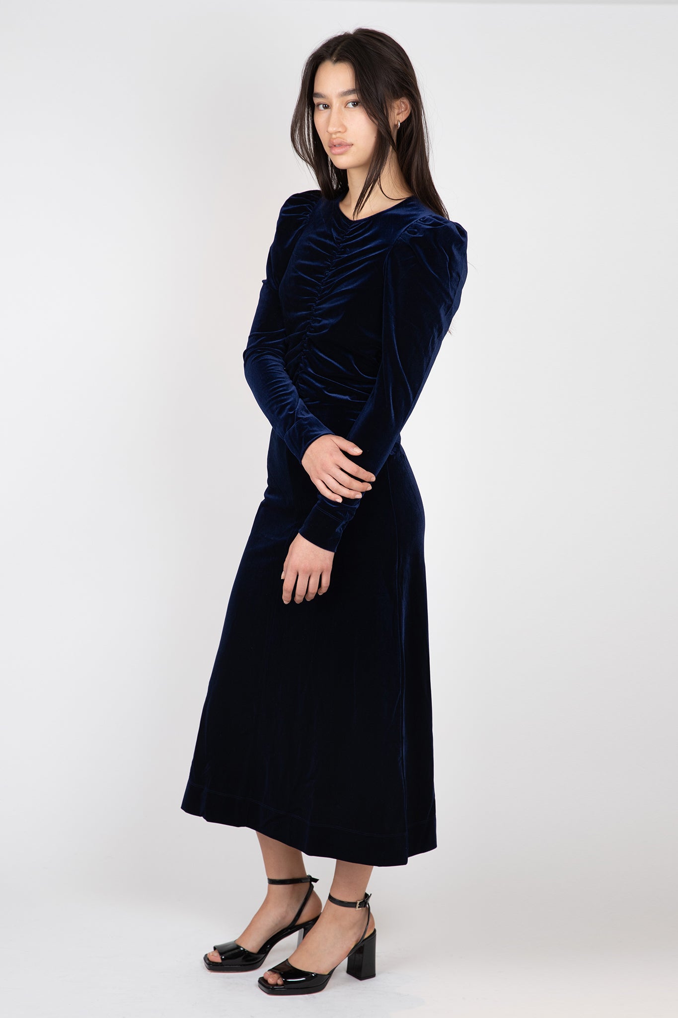 Velvet Jersey Long Dress Skirts &amp; Dresses Ganni   