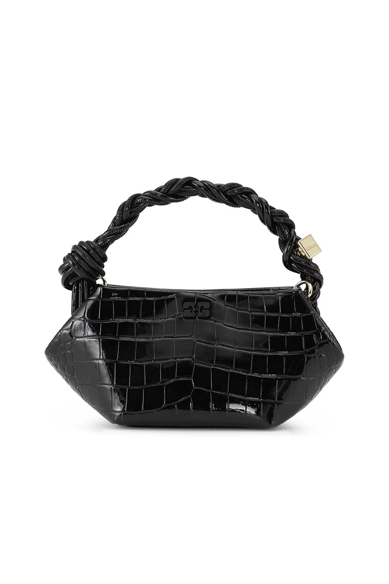 Grey patent handbag shop