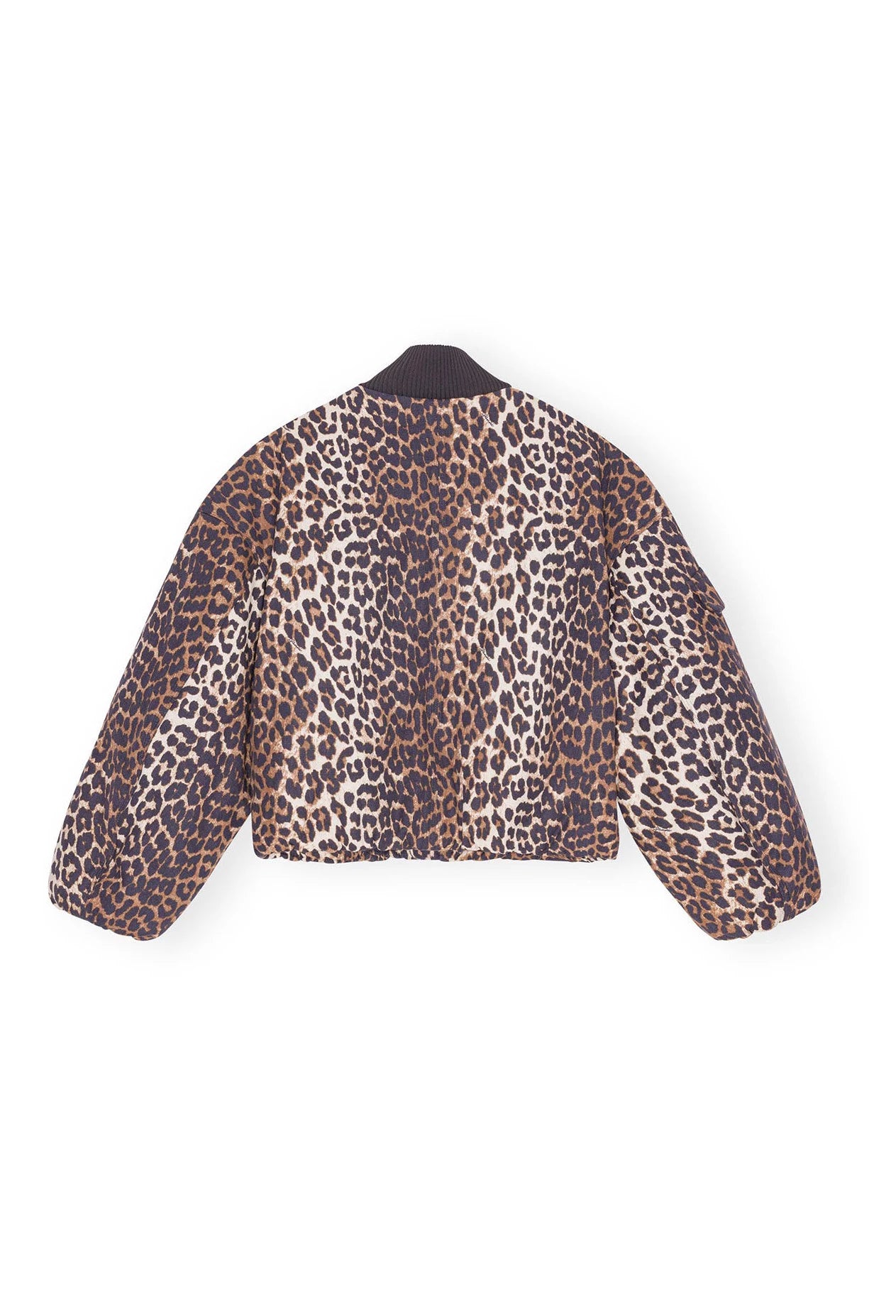 Printed Canvas Oversized Short Bomber Jacket Jackets & Coats Ganni