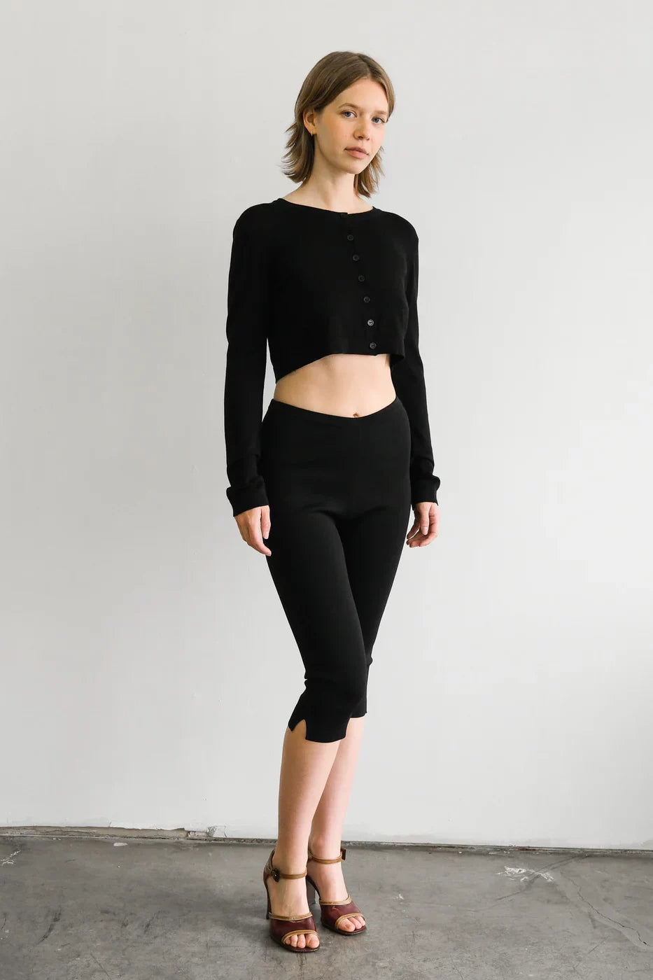 Maxine Knit Capri Pants Geel