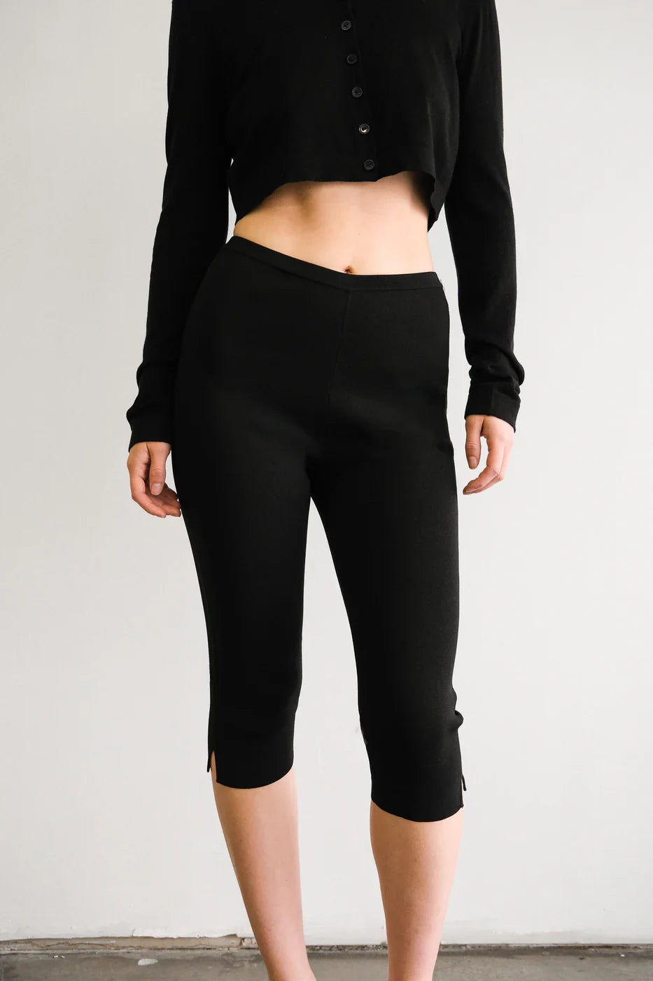 Maxine Knit Capri Pants Geel