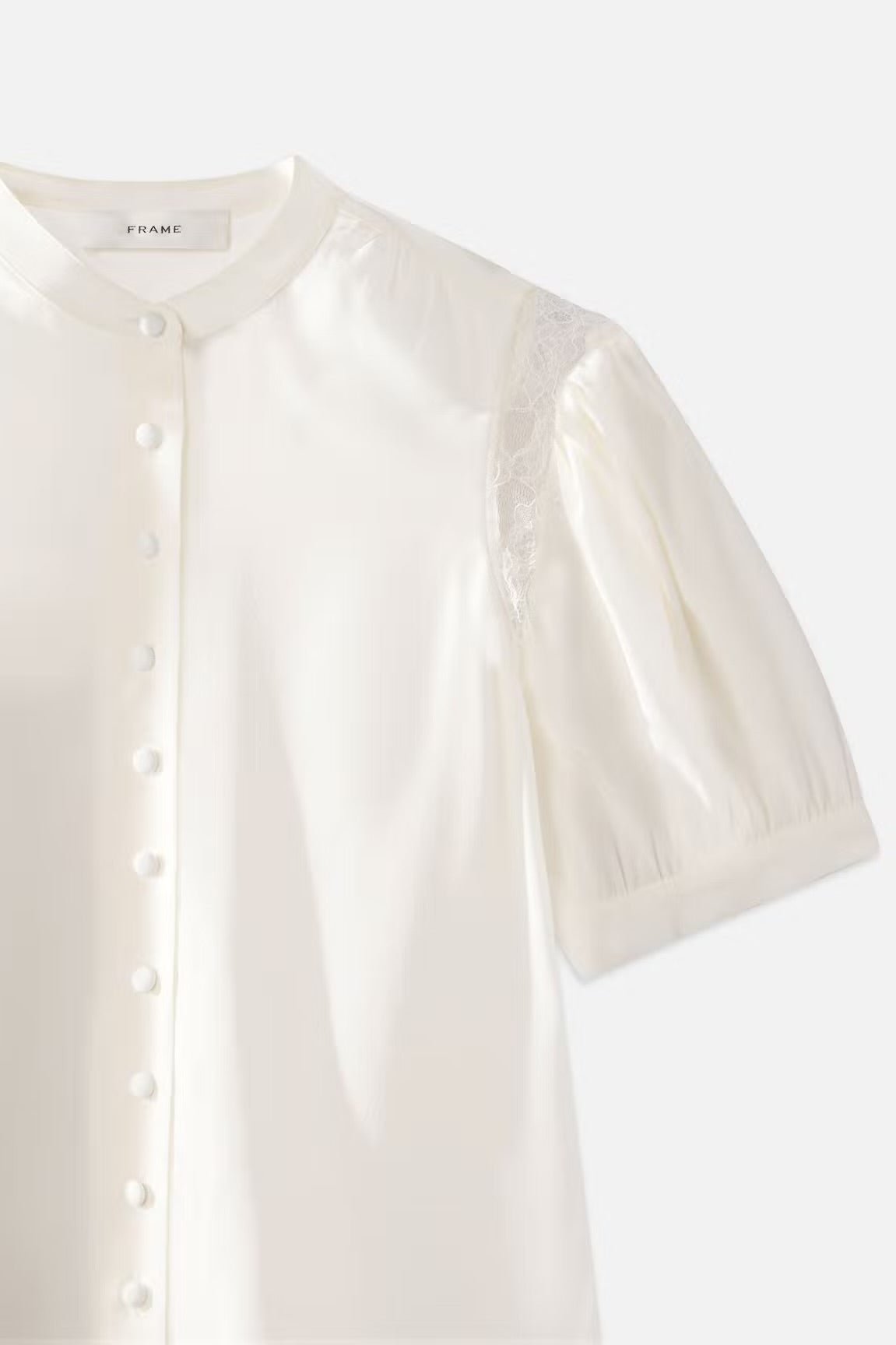 Lace Shoulder Inset Blouse Tops FRAME