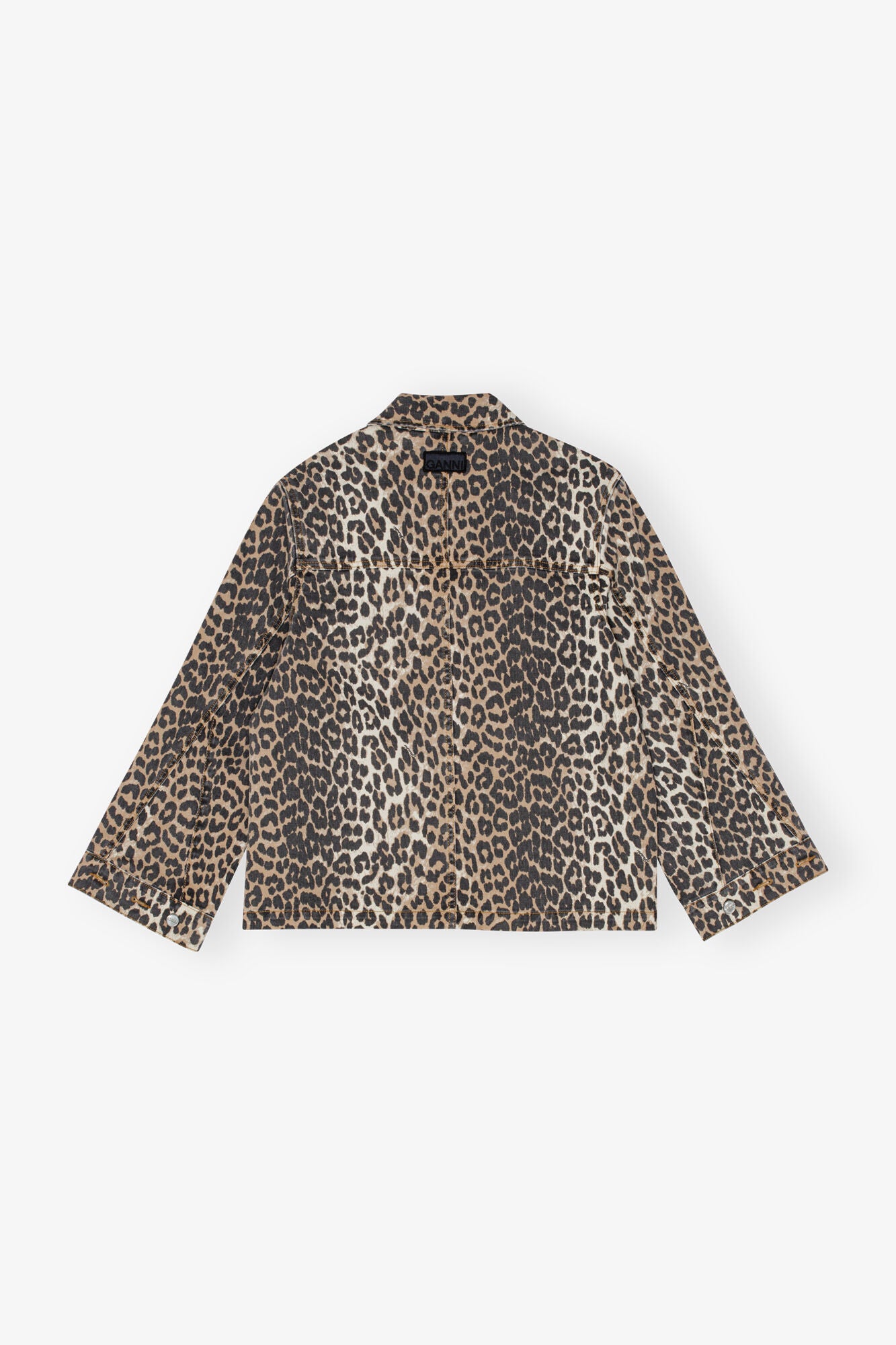 Leopard Printed Denim Jacket Jackets & Coats Ganni