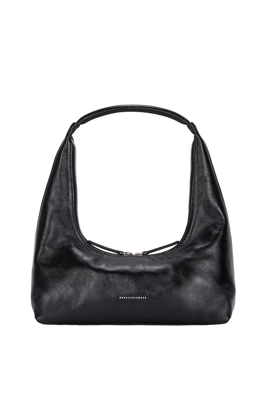 Marge Sherwood Black Crinkled Shoulder Bag