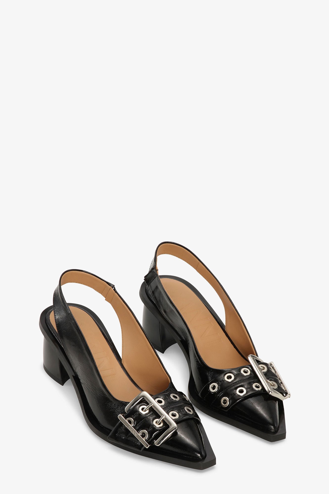 Feminine Buckle Slingback Pumps Footwear Ganni