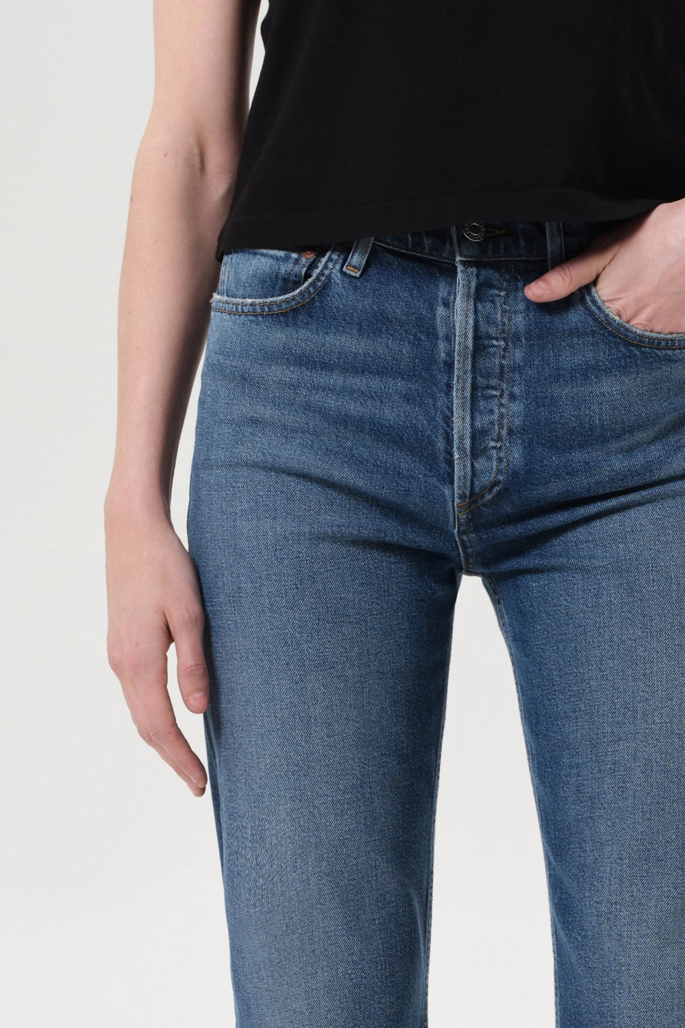 90's Pinch Waist High Rise Straight Pants Agolde