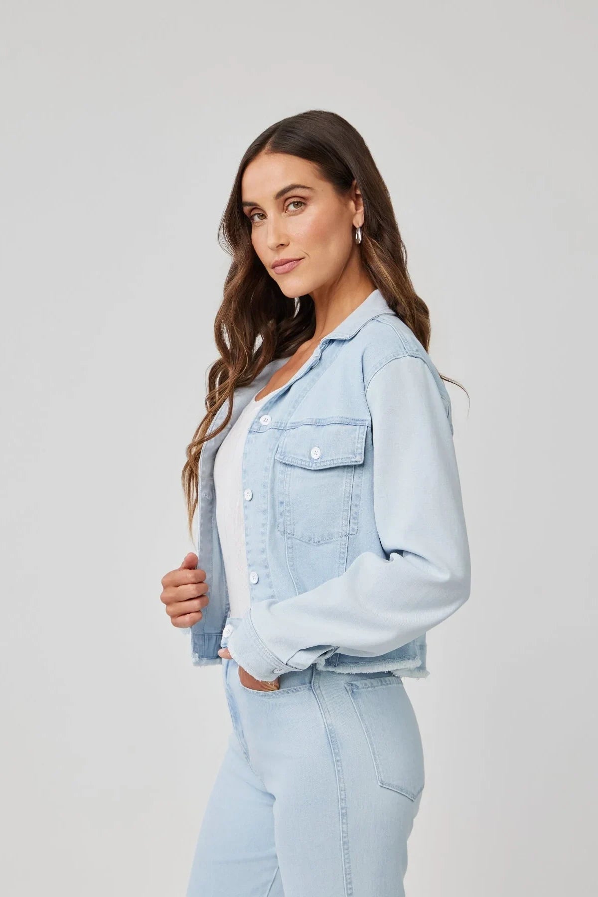 Coco Frayed Mix Denim Jacket Jackets & Coats Bella Dahl