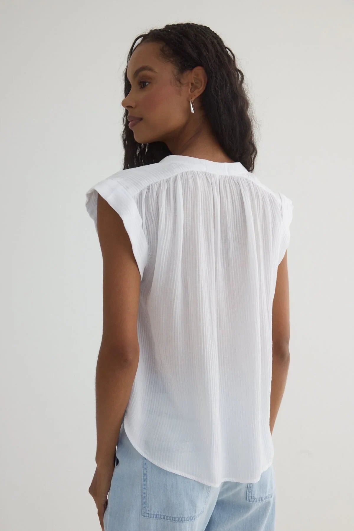Shirred Pullover Cap Sleeve Tops Bella Dahl