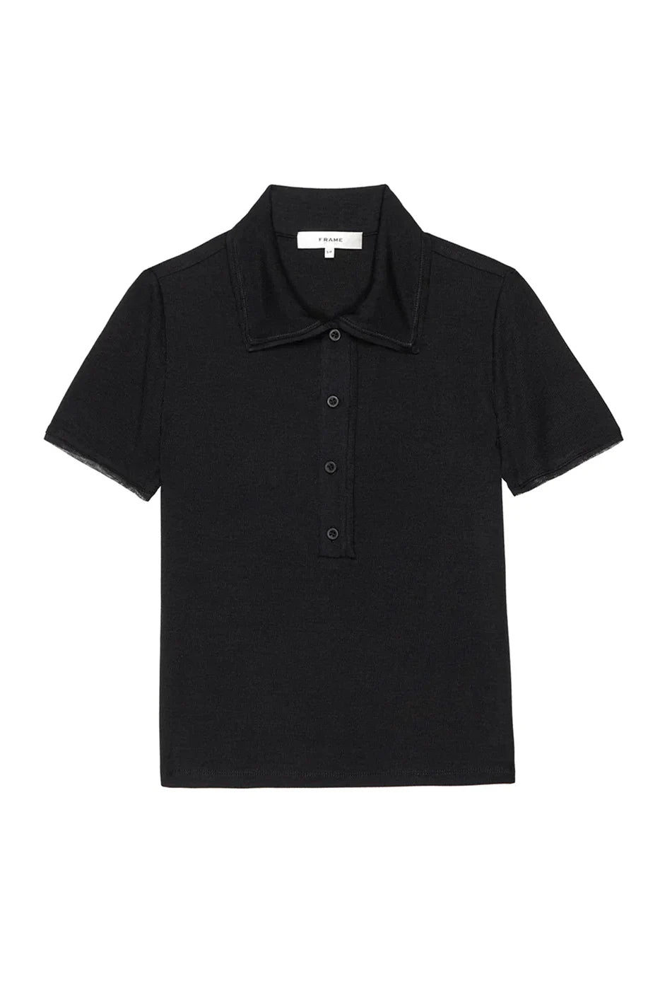 The Mesh Trim Polo Top Tops FRAME