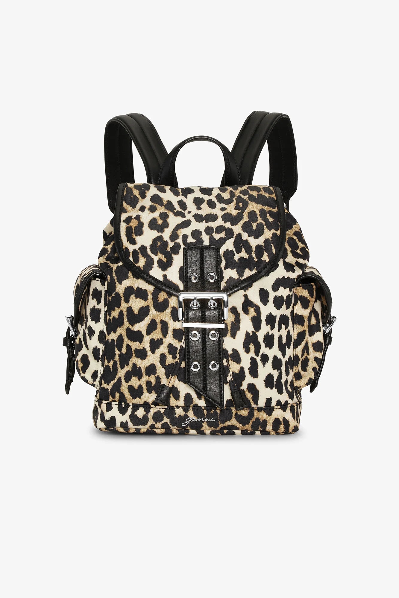 Leopard Small Nylon Bucky Backpack Accessories Ganni
