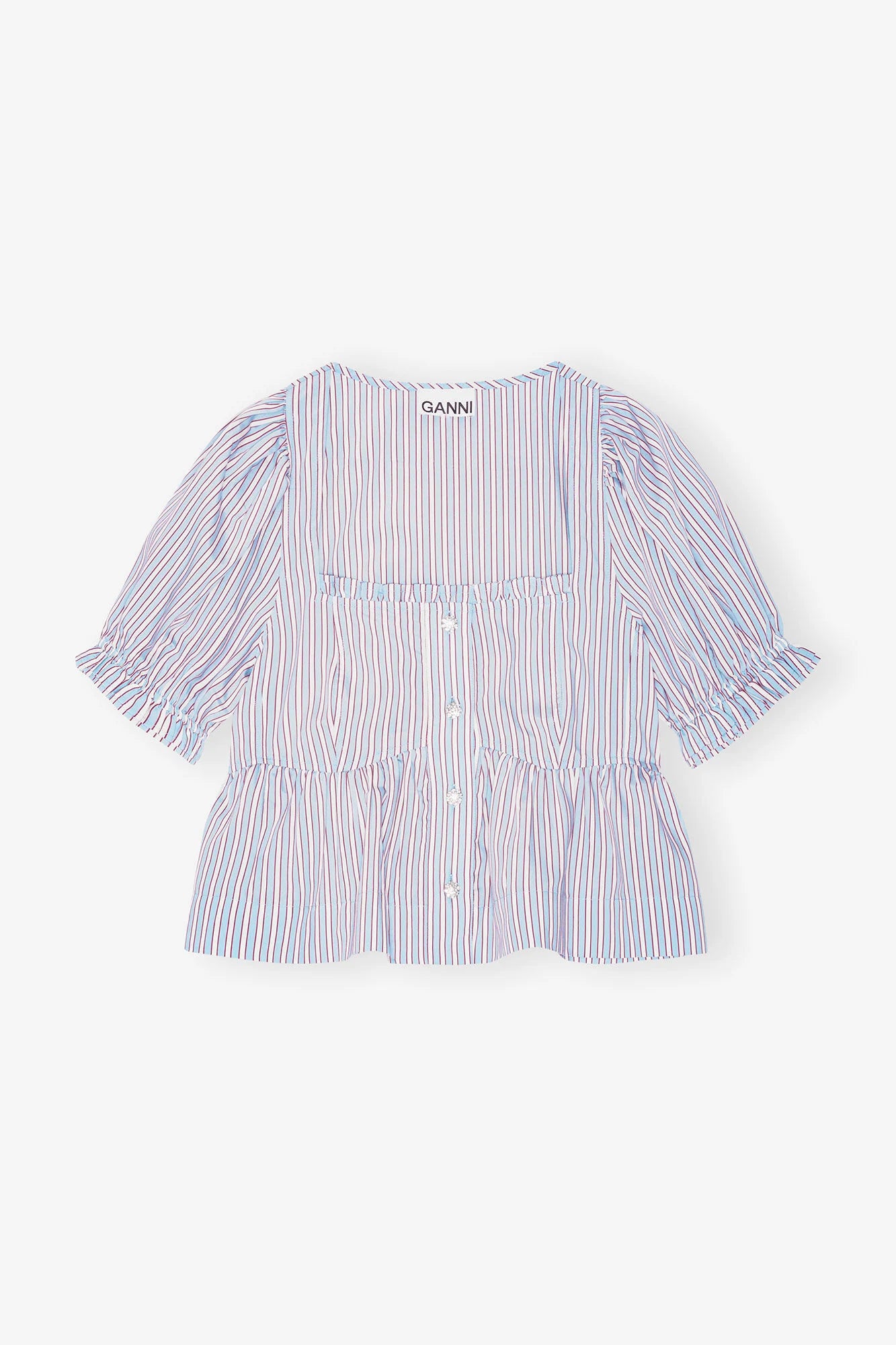 Striped Yarn Dyed Blouse Tops Ganni