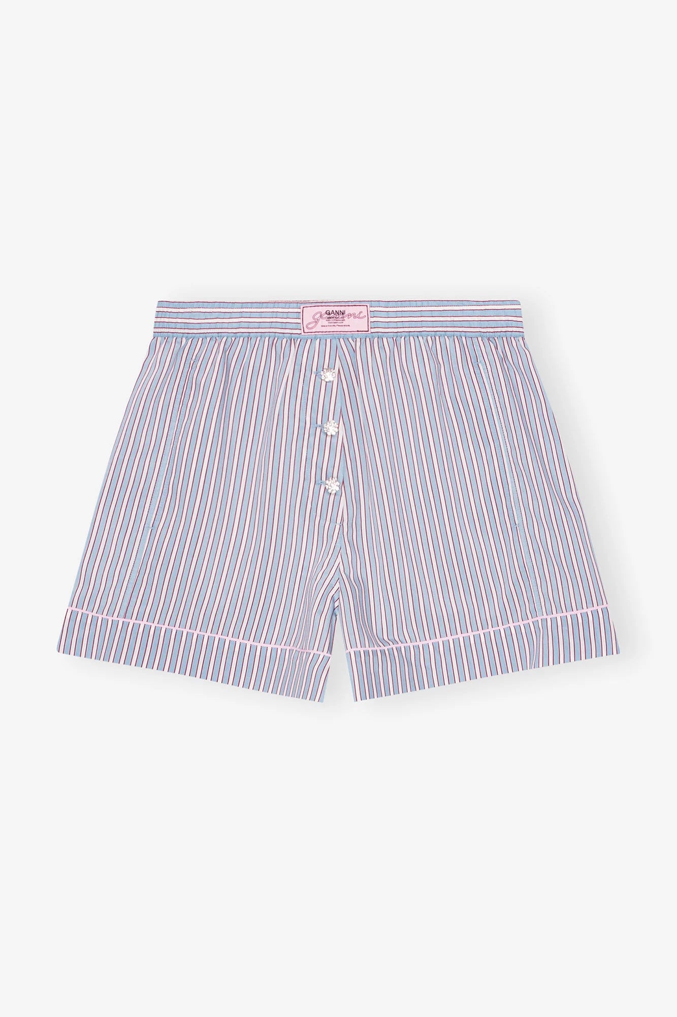 Striped Yarn Dyed Elasticated Shorts Shorts Ganni