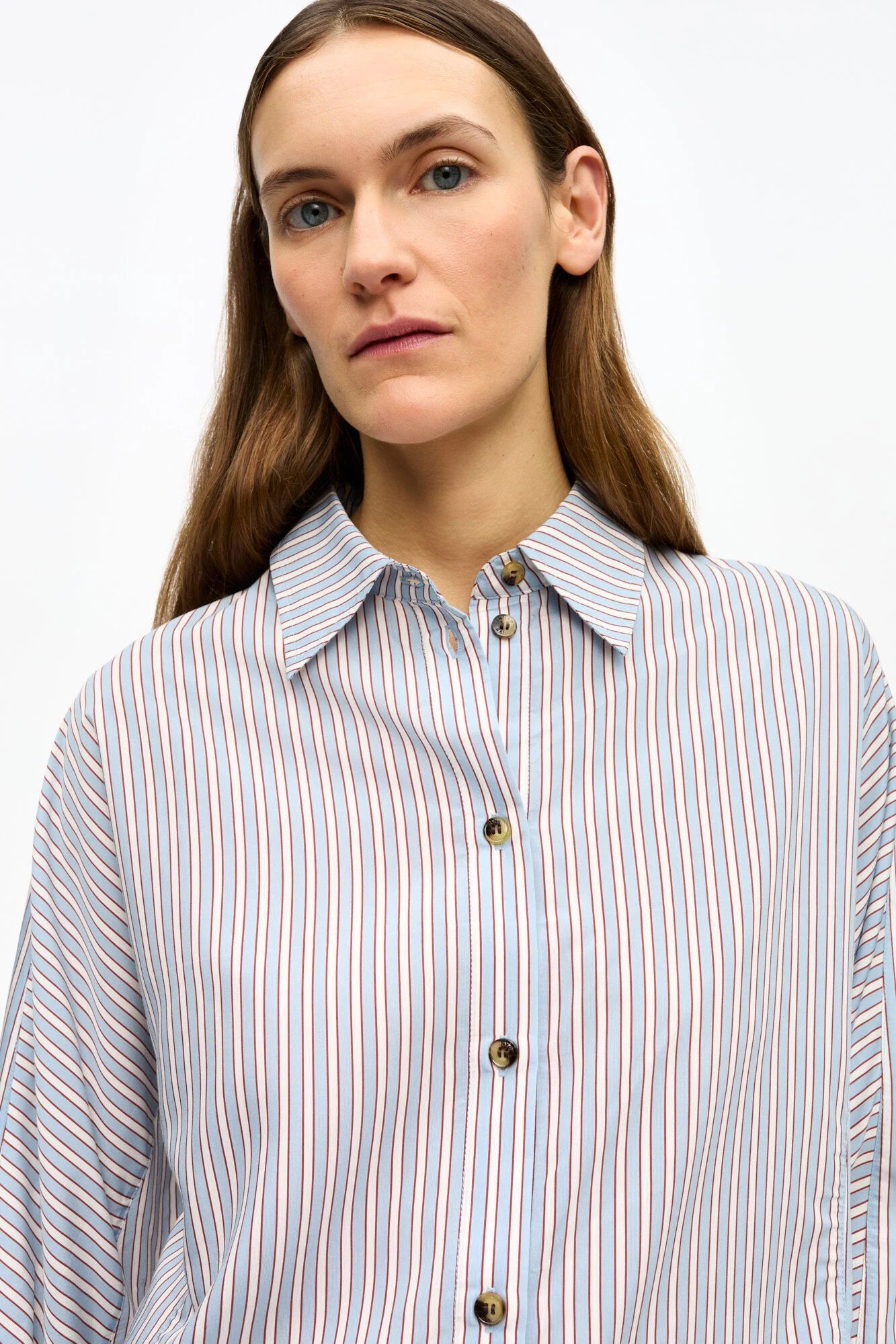 Striped Yarn Dyed Shirt Tops Ganni