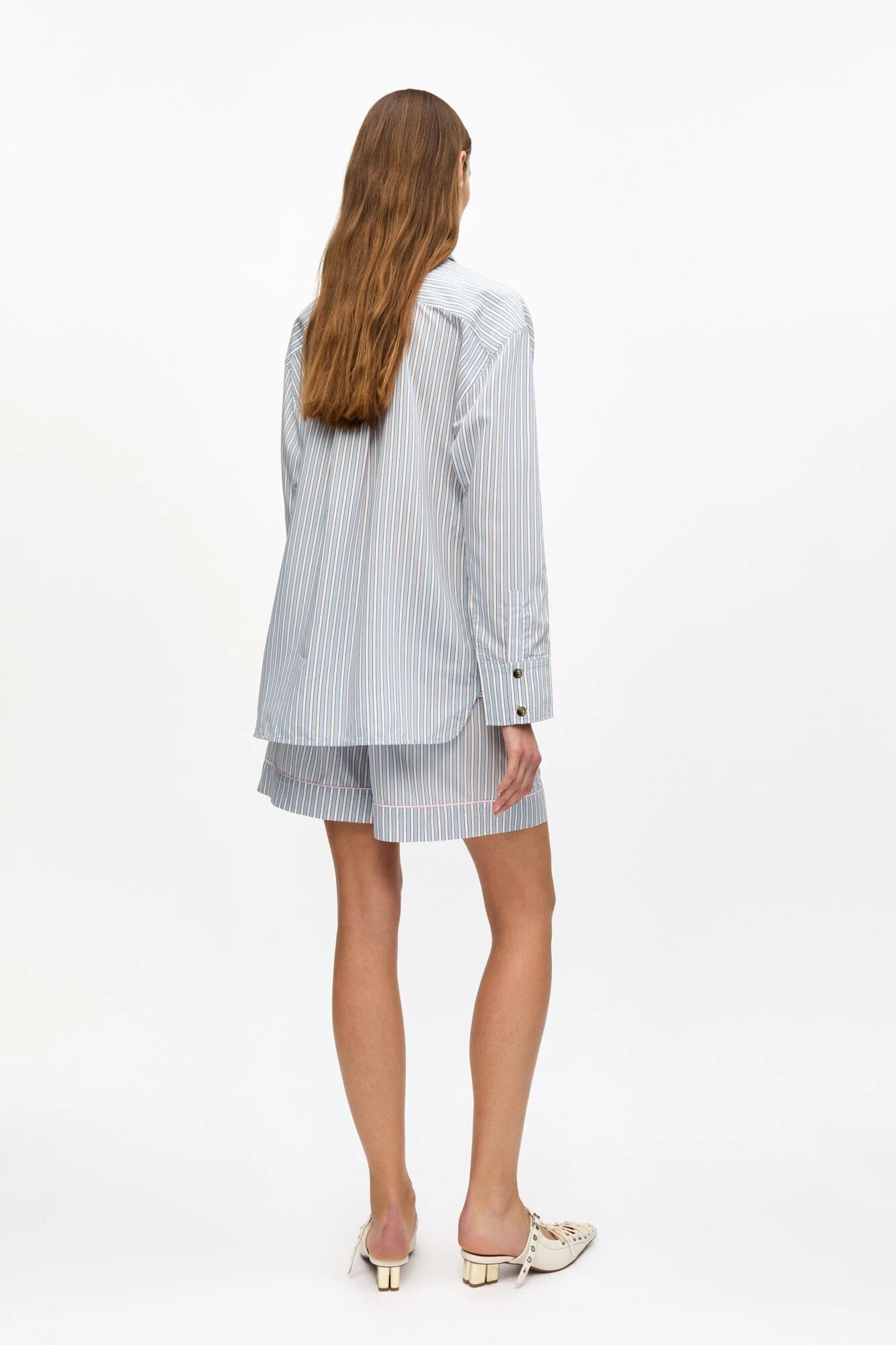 Striped Yarn Dyed Shirt Tops Ganni