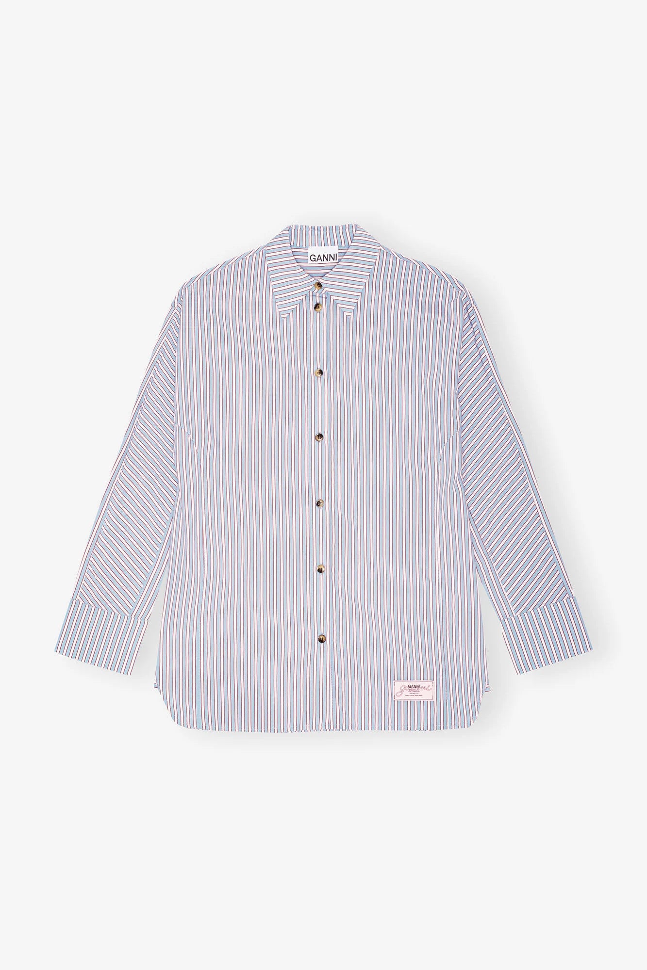 Striped Yarn Dyed Shirt Tops Ganni