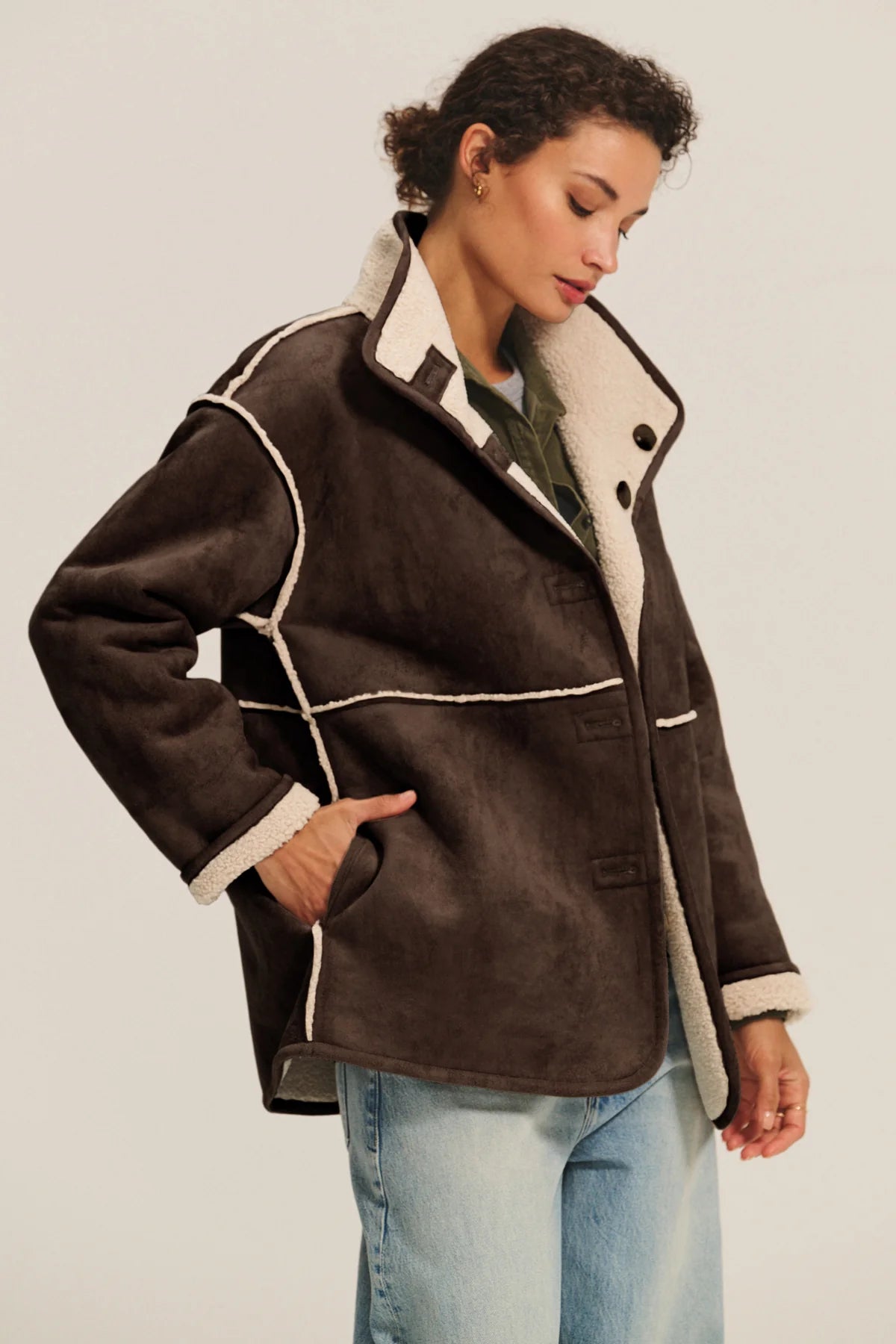 Shona Sherpa Reversible Jacket Jackets & Coats Velvet by Graham & Spencer