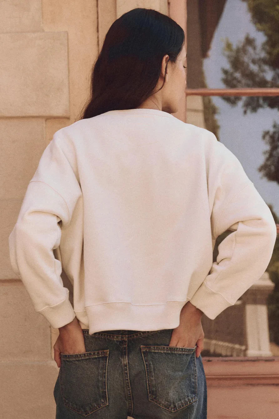 The Floral Applique Teammate Sweatshirt Sweaters & Knits The Great