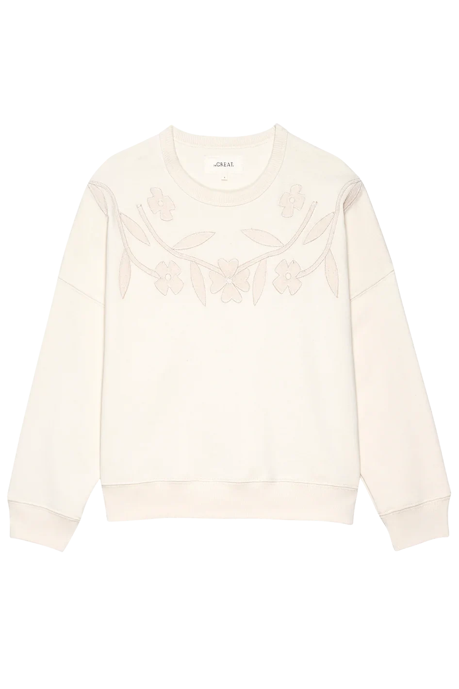 The Floral Applique Teammate Sweatshirt Sweaters & Knits The Great