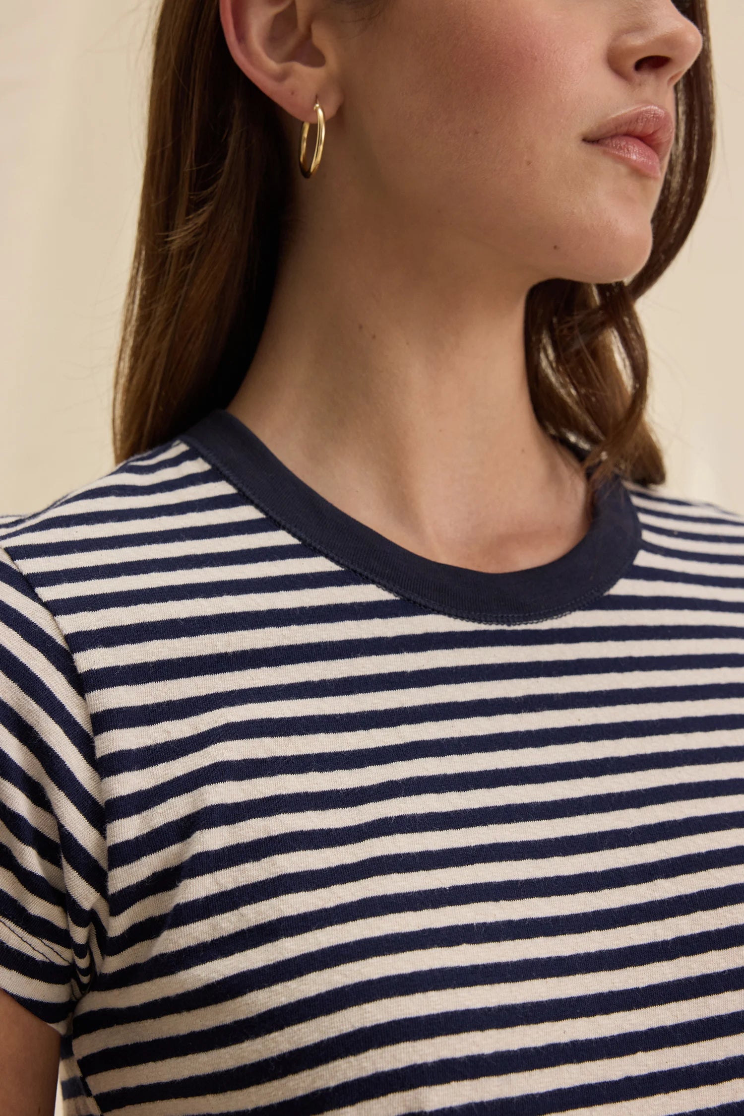 Tash Stripe Crew Tee Tops Velvet by Graham & Spencer
