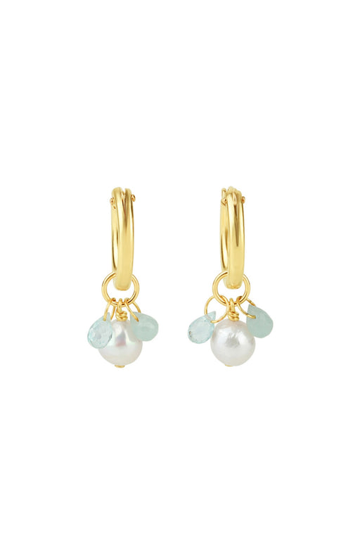 15mm Cluster Pearl Stone Huggie