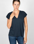Le Mid Rise V Neck Tee T-Shirts FRAME   