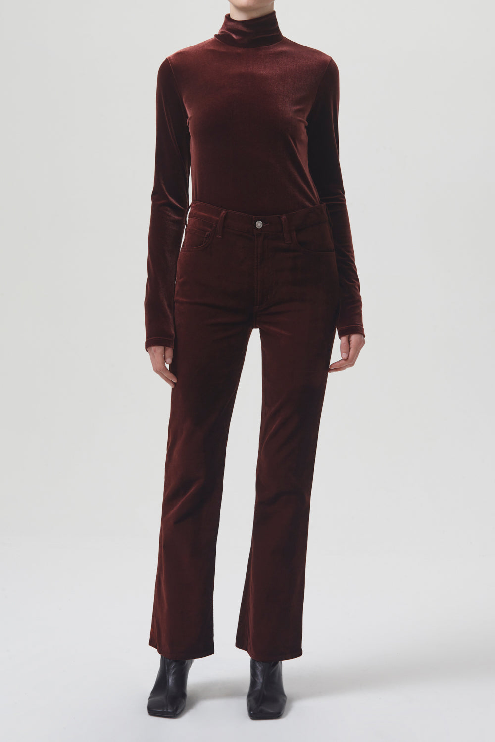 Pascale Velvet Turtleneck Tops Agolde   