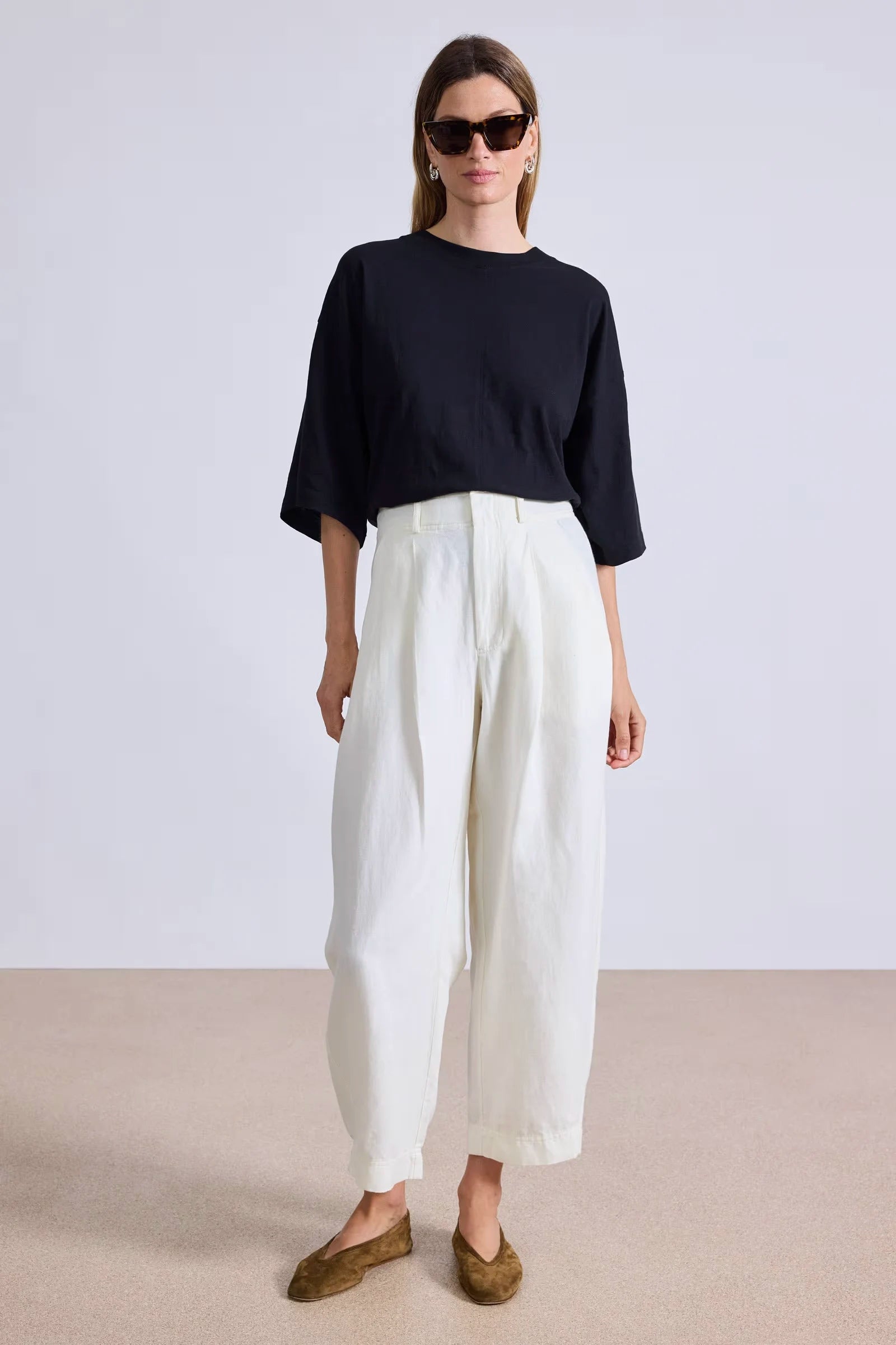 Petite Bari Crop Trouser Pants Apiece Apart
