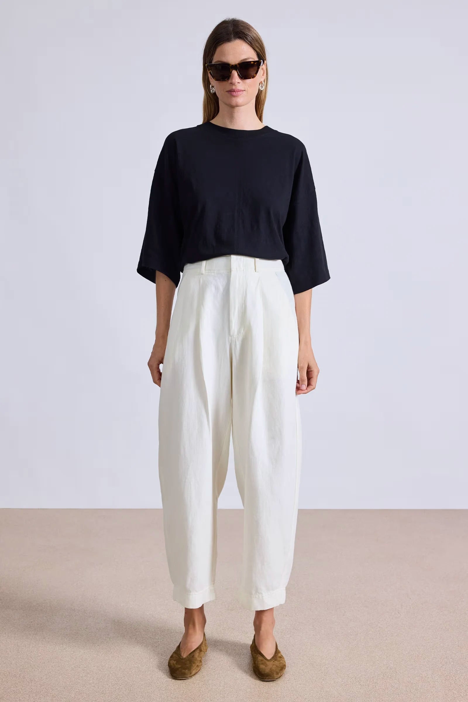 Petite Bari Crop Trouser Pants Apiece Apart