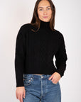    Autumn-Cashmere-Cropped-Cable-Mockneck-Ebony