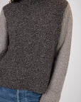 Tweed Color Block Turtleneck