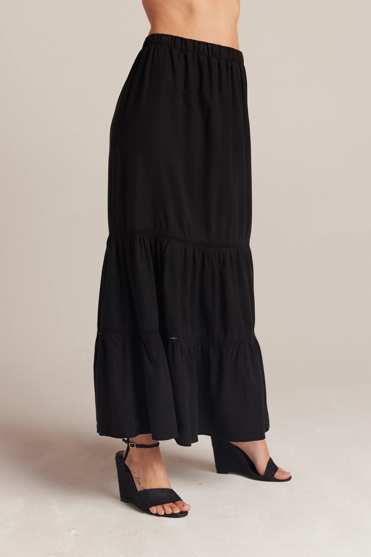 Ladder Trim Tiered Maxi Skirt Skirts &amp; Dresses Bella Dahl   