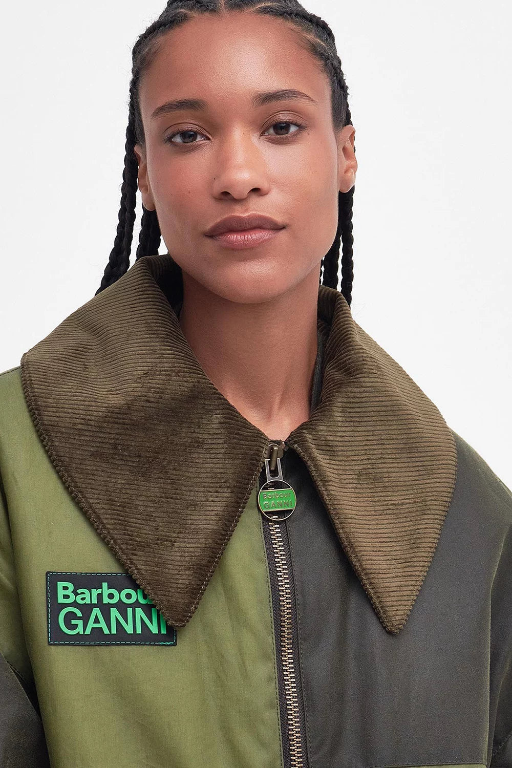 Barbour-GANNI-Bomber-Wax-Jacket-Archive-Olive-Golden-Khaki-Classic