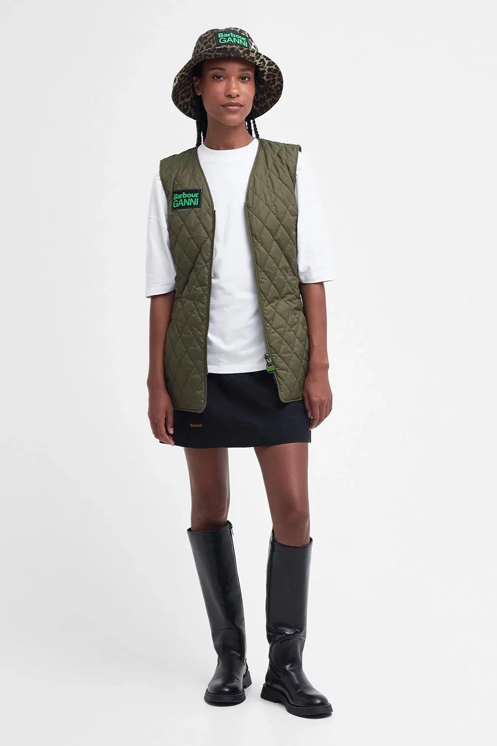    Barbour-GANNI-Reversible-Betty-Liner-Fern-Classic