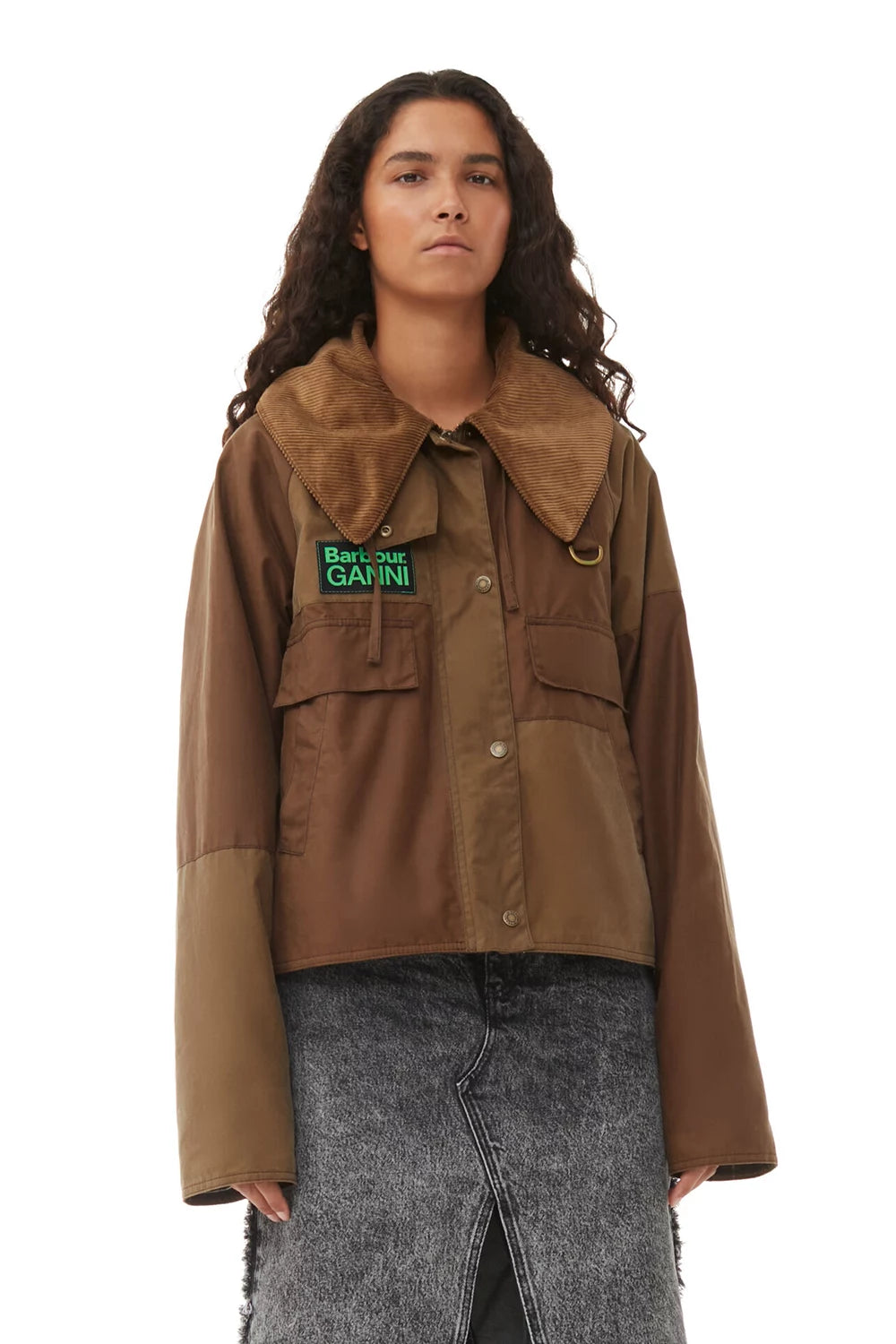 Barbour-GANNI-Spey-Wax-Jacket-Tan-Sand