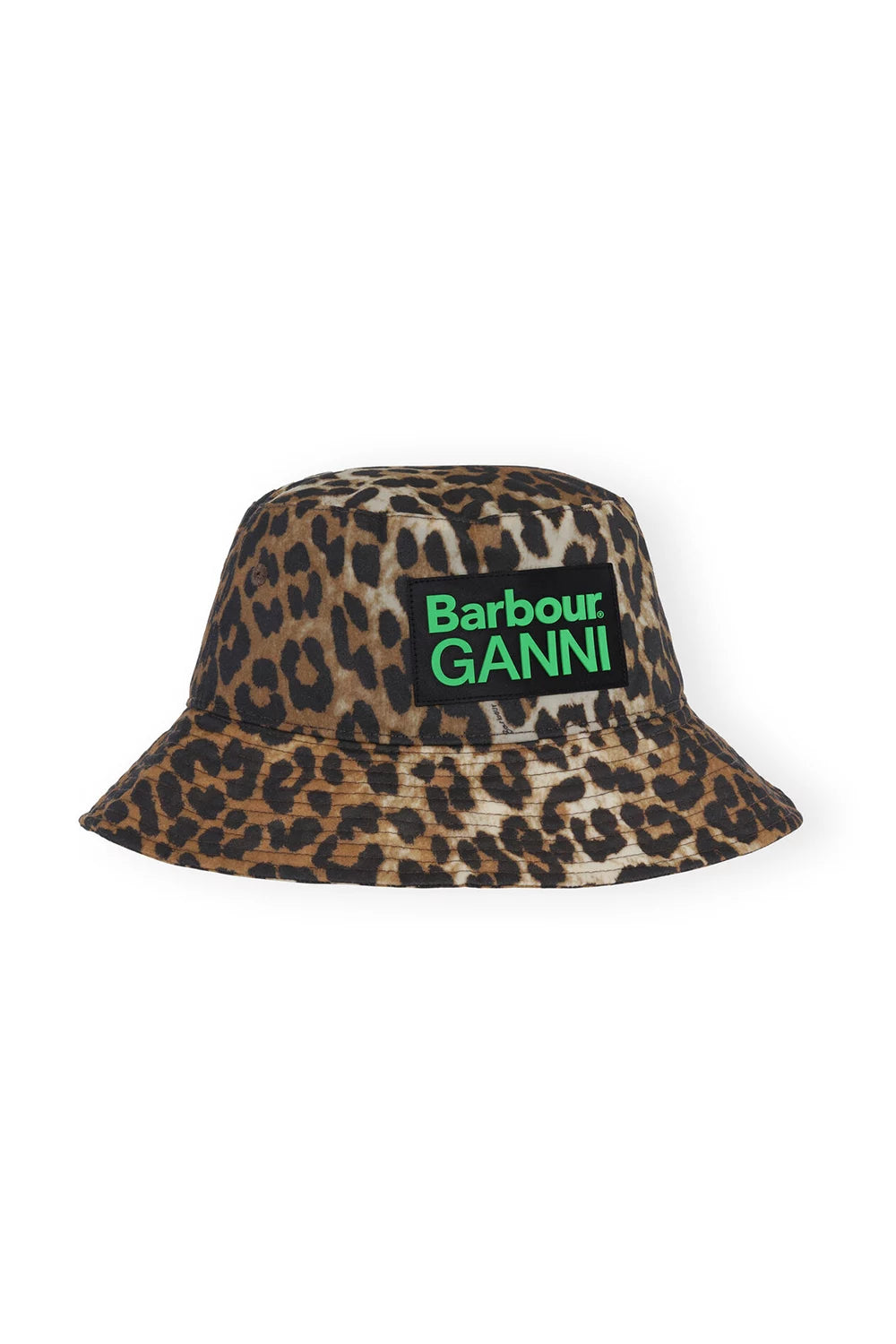 Barbour-GANNI-Waxed-Bucket-Hat-Leopard