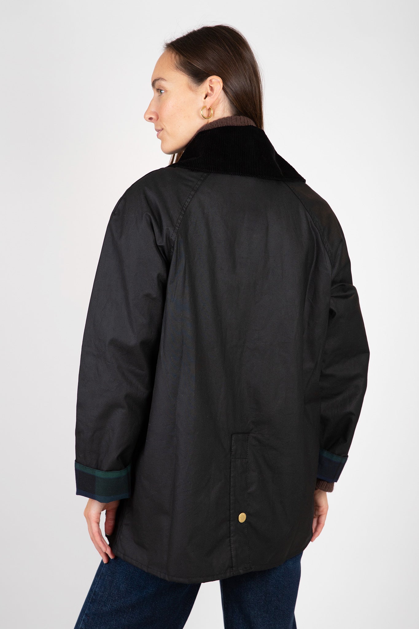 Barbour-Gunnerside-Wax-Jacket-Classic-Black-Sage-Tartan