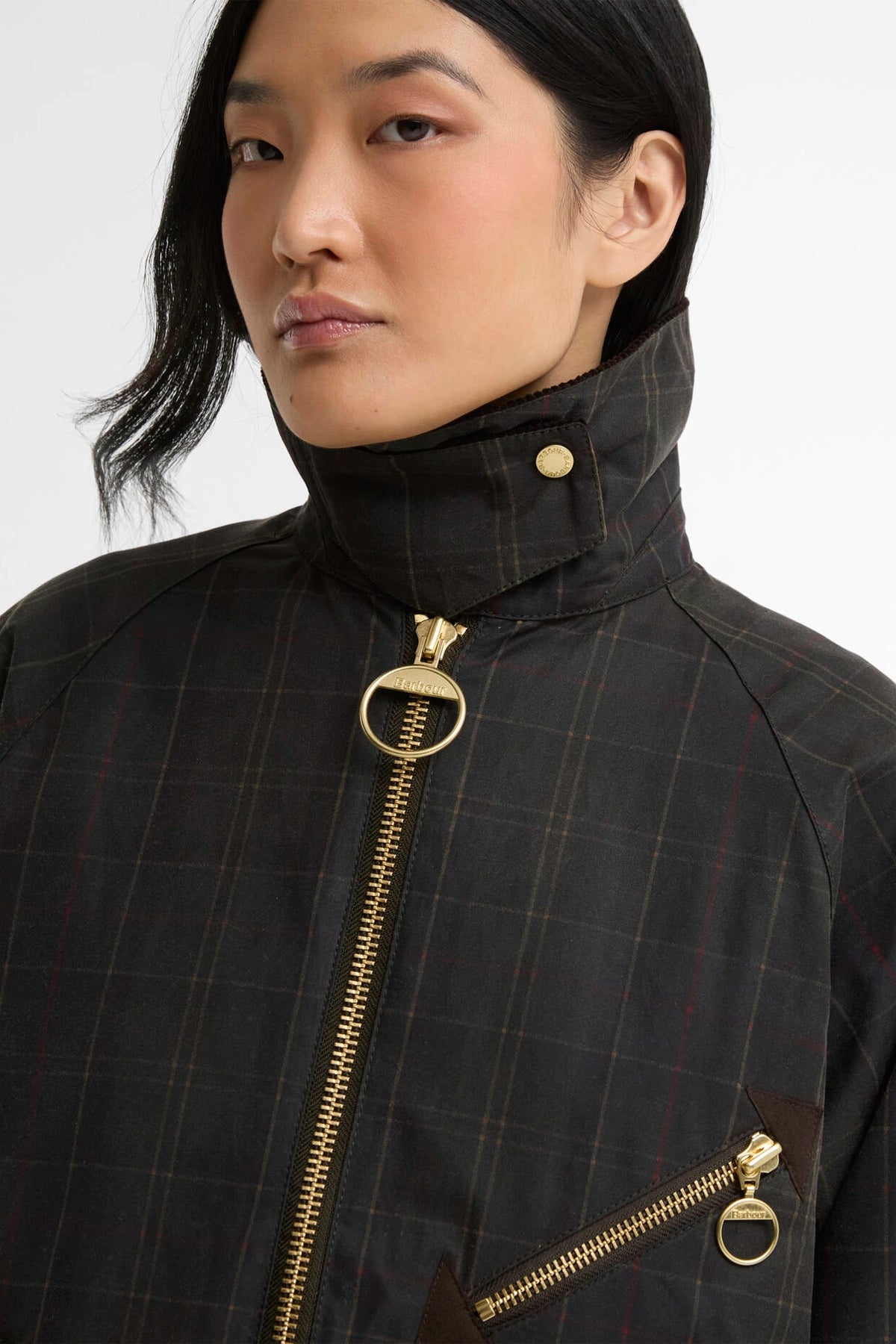 Arlene Checked Waxed Jacket Jackets &amp; Coats Barbour